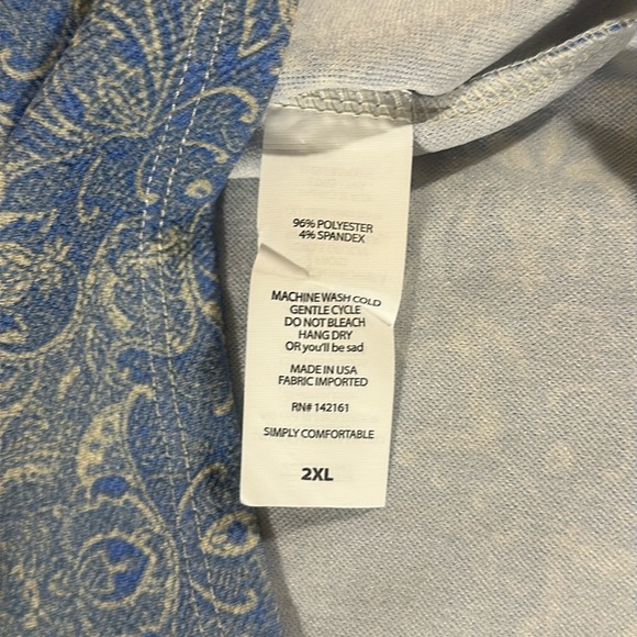 LuLaRoe Women’s Cassie Pencil Skirt/Size: 2XL / Color: Light Blue-Cream (NWT) - Picture 5 of 7